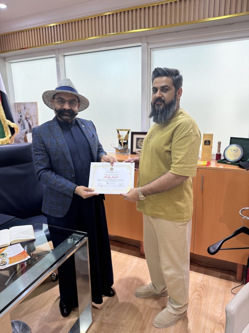 Certificate of Excellence presentation