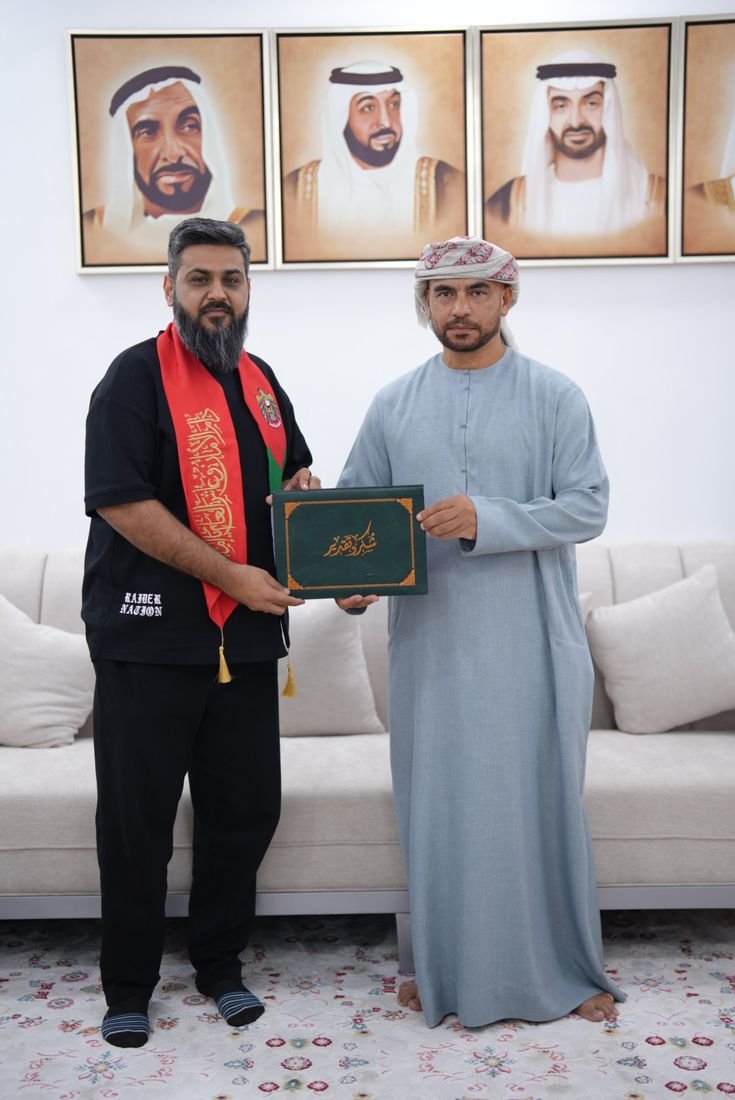 Umer Shauket honored by Major Omar Al Marzouqi